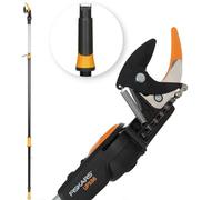 Fiskars Svettatoio telescopico bypass per rami e ramoscelli freschi | Con Guida di Taglio, Nero/Arancione, 10.1 x 7.4 x 230.3 cm, 1023624