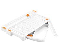 Fiskars Tagliacarte Grande con Vano Portaoggetti, SureCut, Formato A4 Verticale, Formato A3 Orizzontale, Con Guida alle Linee di Taglio, Incluse 3 Lame da Taglio TripleTrack al Titanio, 1077981