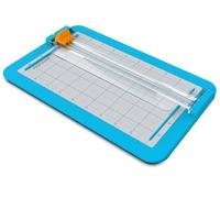 Fiskars Taglierina per Bambini dai 6 Anni in Su, Taglierina Sicura per Tagli Dritti, Lama Nascosta, 29,2 x 17,8 cm, Blu/Argento/Giallo, 1082504