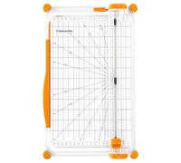 Fiskars Taglierina SureCut, A4, Base Larga, Taglierina Grande per Carta con Guida alla Linea di Taglio, Bianco/Arancio, 1077980