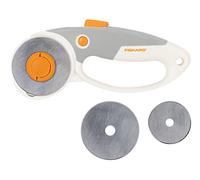 Fiskars Taglierino a Rotella in Titanio Duoloop, Impugnatura con Occhiello, Per Destrimani e Mancini, Diametro delle Lame: 45 mm e 60 mm, Arancione/Bianco/Grigio, 1066048