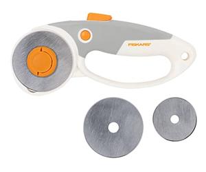 Fiskars Taglierino a Rotella in Titanio Duoloop, Impugnatura con Occhiello, Per Destrimani e Mancini, Diametro delle Lame: 45 mm e 60 mm, Arancione/Bianco/Grigio, 1066048