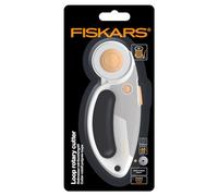 Fiskars Taglierino a Rotella in Titanio, Impugnatura con Occhiello, Per Destrimani e Mancini, Diametro della Lama: 45 mm, Arancione/Bianco/Grigio, 1066047