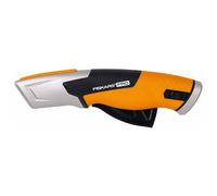 Fiskars Taglierino Universale di Sicurezza Pro con Lama Retrattile, Lunghezza 17,7 cm, Acciaio Inox/Plastica, Nero/Arancione, CarbonMax, 1062938