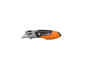 Fiskars Taglierino Multiuso Pieghevole e Compatto Pro, Lunghezza 12 cm, Acciaio inossidabile/Plastica, Nero/Arancione, CarbonMax, 1062939