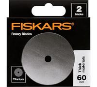 Fiskars Titanium Rotary Blades, 60mm, 2 Pack Lame rotanti in Titanio, 60 mm, Confezione da 2, 01-005896, Argento, Taglia Unica