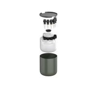 Fiskars Urban Plant Care Sistema di autoirrigazione per piante | Irrigazione automatica, Serbatoio da 4,4 l e 4 coni in ceramica, Acciaio verniciato a polvere, Verde scuro/Nero, 1075319