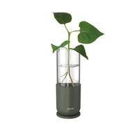Fiskars Urban Plant Care Vaso da Coltivazione per Talee, Altezza 16,5 cm, Vetro di Alta Qualità e Supporto Metallico Stabile, Verde Oliva, 1080911