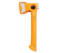 Fiskars X-series X13 Ascia da campeggio, 480 g, Peso testa 325 g | Lunghezza 33,2 cm, Ideale per sminuzzare la legna in campeggio, Acciaio a doppia tempra/FiberComp, Arancione, 1069101