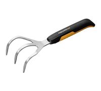 Fiskars Xacttm Rastrello Fiori Zappa Macchina da Giardino 3 Denti Inox Con Griff