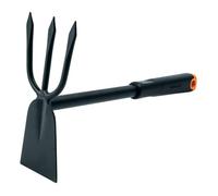 Fiskars Zappetta a due punte, Lunghezza 30,5 cm, Testa in acciaio inox/Impugnature in plastica, Nero/Arancione, Ergo, 1027030