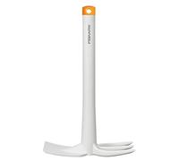 Fiskars Zappetta a due punte per piantare fiori o estirpare le erbacce, Lunghezza: 32,2 cm, Bianco/Arancione, FiberComp/Acciaio di qualità, Light, 1027035