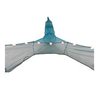 Fiskenet Rete da pesca grande 8 x 1 x 3 m, trappola per granchi e gamberetti, pieghevole con galleggianti, resistente al nylon e gomma, verde