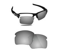 Fiskr Lenti polarizzate di ricambio compatibili con occhiali da sole Oakley Flak 2.0 XXL OO9488, resistenti agli urti e vestibilità perfetta, Argento metallizzato., Taglia unica