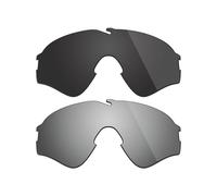 Fiskr Lenti polarizzate di ricambio compatibili con occhiali da sole Oakley Si Ballistic M Frame Alpha OO9296, resistenti agli urti e vestibilità perfetta, nero classico e argento metallizzato