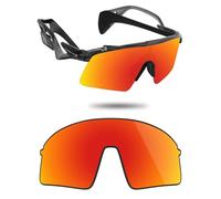 Fiskr Lenti polarizzate di ricambio compatibili con occhiali da sole Oakley Stunt Wing OO9519, resistenti agli urti e vestibilità perfetta, rosso fuoco