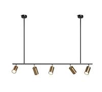 Fissaggi di illuminazione per binari a LED a 5 luci a soffitto regolabile a soffitto di illuminazione lampadario con supporto per lampada ruotabile, moderna luce a sospensione lineare per l'isola