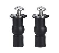 Fissaggi WC Sedile, 2 Pcs Cerniere Copriwater Fori Ciechi Espansione Gomma Viti Noce Rondella per Fissare Tavoletta WC(nero)