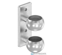 Fissaggio a parete in acciaio inox per montante di ringhiera 48,3mm, 165x60x10mm