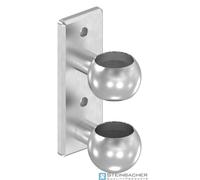 Fissaggio a parete in acciaio inox per montanti di ringhiera 42,4mm, 165x60x10mm