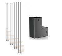 Fissaggio Laterale Profilo 25x25 Acciaio A Forma Di Arpa Montaggio Verticale