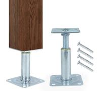 Fissaggio Pali Legno,2 Pezzi Staffe per Travi in Legno 10x10,Altezza Regolabile 100-130mm,Acciaio Zincato Rinforzato,Supporto per Palo con Viti per Carport,Pergola,Recinzioni,Gazebo