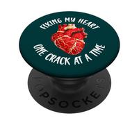 Fissare il mio cuore una crepa alla volta Kintsugi PopSockets PopGrip Adesivo