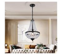 Fissature per Illuminazione per la casa a Ciondolo a Sospensione cristallina retrò per Pranzo Lampada a soffitto Lampada Il lampadario in Metallo sospeso (Oro, Bianco Freddo)
