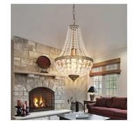 Fissature per Illuminazione per la casa a Ciondolo a Sospensione cristallina retrò per Pranzo Lampada a soffitto Lampada Il lampadario in Metallo sospeso (Oro, Bianco Freddo)