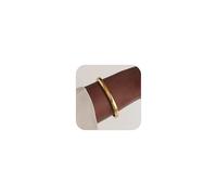 FISSEN JEWELRY Bracciale rigido da donna, in acciaio inossidabile placcato oro 18 carati, braccialetti dell'amicizia con finitura lucida, braccialetti ovali da donna, alla moda, regalo di San