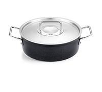 Fissler Adamant - Rostiera in alluminio (diametro 24 cm, 3,1 l) rivestita con coperchio in metallo, antiaderente, compatibile induzione