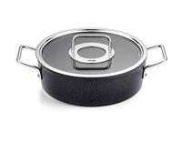 Fissler Adamant - Rostiera in alluminio (diametro 24 cm, 3,1 l) rivestita con coperchio in vetro, antiaderente, compatibile induzione