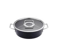Fissler Adamant - Rostiera in alluminio (diametro 28 cm, 4,1 l) rivestita con coperchio in vetro, antiaderente, compatibile induzione