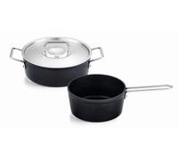 Fissler Adamant - Set di pentole in alluminio, 2 pezzi, pentole rivestite in metallo con coperchio, antiaderenti (1 padella, 1 casseruola), compatibili induzione