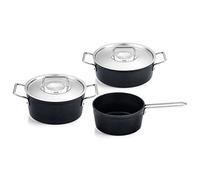 Fissler Adamant - Set di pentole in alluminio, 3 pezzi, pentole rivestite in metallo con coperchio, antiaderenti (1 pentola, 1 padella, 1 casseruola), compatibili induzione