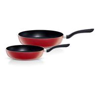 Fissler Cenit Red - Set di 2 padelle (diametro 24 e 28 cm) in alluminio rivestito, antiaderente, compatibile induzione