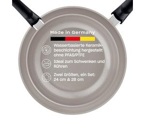 Fissler Ceratal Classic Pfannen-Set / 2-teilig, Aluminium-Pfanne, Keramik-beschichtet (24+28 cm) Ceramic Bratpfanne antihaftend - Induktion