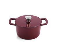 Fissler Collezione Moments, Rostiera Smaltata, Rotonda Diametro 20 cm, Pentola in Ghisa, Funzione Cocotte Aromastar, Compatibile Induzione, Rosso Bordeaux