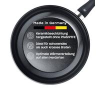 Fissler Essential Black/Padella rivestita in alluminio (24 cm) rivestita in ceramica, padella prodotta senza PFAS/PTFE, a induzione, made in Germany