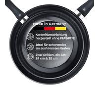 Fissler Essential Black/Padella rivestita in alluminio (28 cm) rivestita in ceramica, padella prodotta senza PFAS/PTFE, a induzione, made in Germany