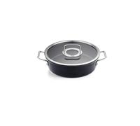 Fissler Adamant - Rostiera in alluminio (diametro 28 cm, 4,1 l) rivestita con coperchio in vetro, antiaderente, compatibile induzione