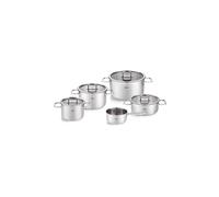 FISSLER Kochtopf Set mit Glasdeckel VISEO PRO 5-tlg. Edelstahl argento