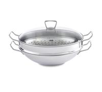Fissler Kunming Wok con Coperchio in Vetro, forja, Grigio, 35 cm