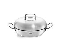 Fissler Original,Profi Collection Padella da portata in acciaio inox 3L, 28 cm, padella tonda con coperchio alto, bordo alto, senza rivestimento, per cottura a induzione