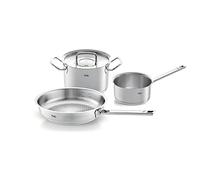 Fissler Original, Profi Collection Set die pentole in acciaio nox, 3 pezzi, con coperchio in metallo, 1 pentola, 1 padella senza rivestimento, 1 casseruola senza coperchio