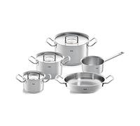Fissler Original,Profi Collection Set die pentole in acciaio nox, 5 pezzi, con coperchio in metallo, 3 pentole con coperchio, 1 padella da portata, 1 casseruola, adatte per cottura a induzione