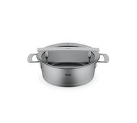 Fissler Phi Collection - Pentola per arrosti, 24 cm, 3,9 l, con coperchio in vetro, grande pentola in acciaio inox, adatta a induzione, risparmio energetico, lavabile in lavastoviglie, di alta qualità