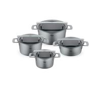 Fissler Phi Collection, Set 4 Pezzi, Casseruole da 16, 20, 24 cm E Padella da 20 cm con Coperchio in Vetro