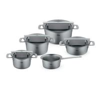 Fissler Phi Collection, Set 5 Pezzi, Casseruole Fonde da 16, 20, 24 cm, Casseruola Bassa da 20 cm E Pentola A Pressione da 16 cm
