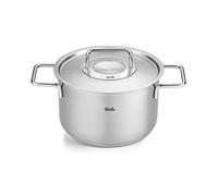 Fissler Pure Collection - Pentola in acciaio inox (Ø 20 cm, 3,6L) con coperchio in metallo, scala interna, compatibile induzione